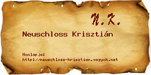 Neuschloss Krisztián névjegykártya